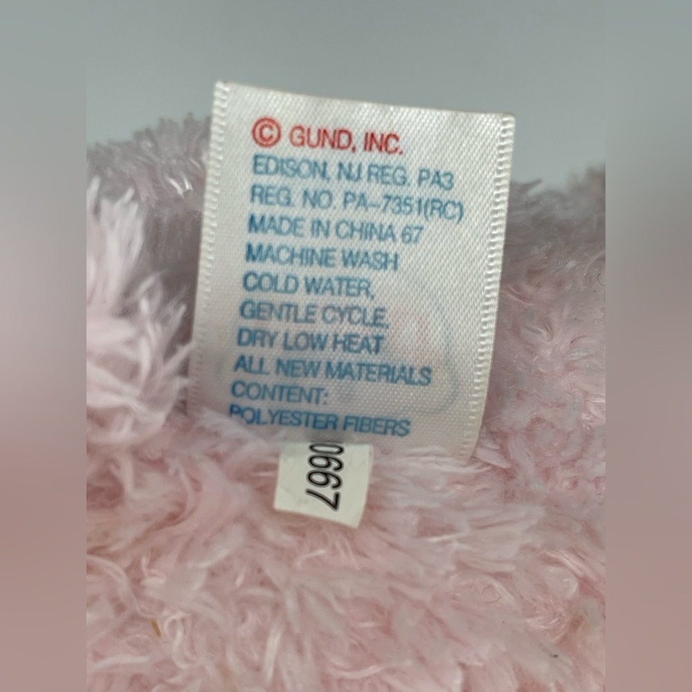 Gund Baby My First Teddy Bear Pink Plush Stuffed Animal 58617 Sewn Eyes 14” - Picture 7 of 9